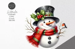 Christmas clipart, Snowman clipart, Winter sublimation Product Image 1