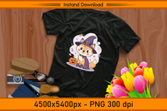 Cute Halloween Fox Witch Cloak Sublimation Design PNG Product Image 2