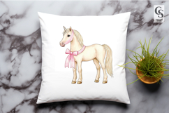 Cute Pony With Bow Clipart Sublimation PNG Product Image 2