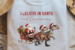 Animal Christmas Sublimation, I Believe In Santa And PNG Product Image 2