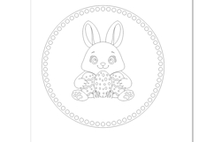 Easter basket base with bunny engraving digital file round Product Image 2