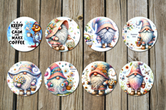 Summer Gnome | 8 Sublimation round earring designs Product Image 2