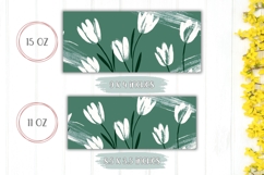 White Tulips Mug, Cartoon Flowers Mug, Spring Mug Design Product Image 2