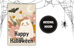 Floral Halloween Garden Flag, Halloween Bats Garden Flag PNG Product Image 2