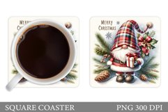 Christmas Gnome Coaster Design. Christmas Gnome Sublimation Product Image 1