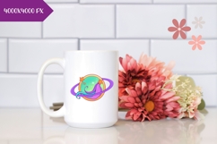 Hand Drawn Cosmic Illustration, Colorful Planet PNG Product Image 2
