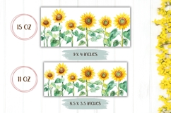Sunflowers Mug Template, Watercolor Sunflowers Sublimation Product Image 2