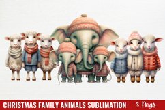 Christmas Family Animals Sublimation, Christmas Animals PNG Product Image 1