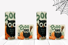 Boo Halloween Tumbler, Halloween Owl Sublimation Tumbler Product Image 2