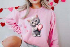 Valentine Cat Peeking Around Clipart Product Image 2