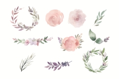 Watercolor Floral Clipart PNG, Floral Ornament and Wreath Product Image 2