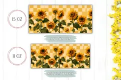 Sunflowers Mug Wrap, Floral Mug, Yellow Mug PNG Product Image 2