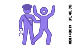 Colored Arrest Icon Product Image 1