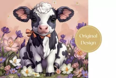 Cute Cow Tumbler Design, Crocus Tumbler Sublimation Product Image 2