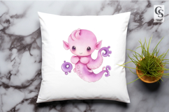 Cute Pink Fantasy Sea Creatures Clipart Sublimation PNG Product Image 2