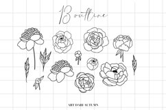 Peony SVG bundle, Trendy Botanical SVG elements, Florals svg Product Image 2