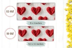 Embroidery Love Mug Wrap, Red Love Hearts Mug Sublimation Product Image 2