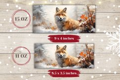 Christmas Fox Mug Wrap Design, Christmas Coffee Cup Design Product Image 2