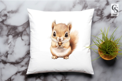 Baby Squirrel Watercolor Clipart Sublimation PNG Product Image 3