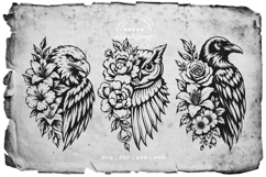 Floral Bird Silhouette SVG Product Image 2