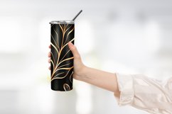 Golden and black 3d leaves tumbler wrap Product Image 2