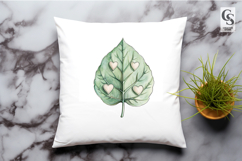 Watercolor Heart Leaf Clipart Sublimation PNG Product Image 2
