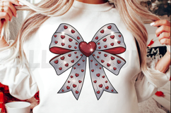 Valentine&#039;s Day Heart Coquette Bow Sublimation PNG Design Product Image 2