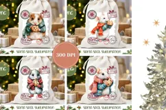 Christmas Mouse Santa Sack PNG, Christmas Santa Sack Designs Product Image 2
