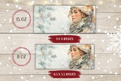 Winter Forest Mug Wrap, Winter Girl Mug Sublimation Product Image 2