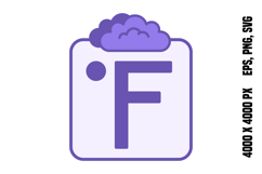 Purple Degree Fahrenheit Icon Product Image 1