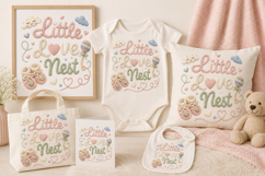 Little Love Nest PNG, Pastel Baby Sublimation Clipart Product Image 2