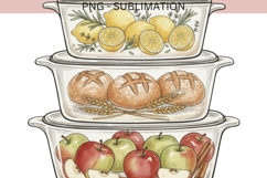 Kitchen Food Storage PNG | Vintage Glass Containers Clipart Product Image 2
