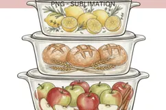 Kitchen Food Storage PNG | Vintage Glass Containers Clipart Product Image 2