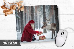 Santa's Gift in the Winter Forest Mouse Pad PNG Design Product Image 1