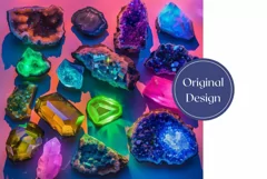 Gemstones Tumbler Wrap Design, Sublimation Tumbler Minerals Product Image 2