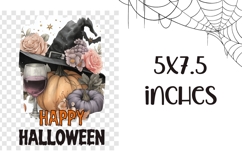 Floral Halloween Towel PNG, Halloween Pumpkins Towel PNG Product Image 2