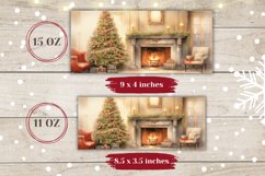 Watercolor Christmas Fireplace Mug Wrap, Coffee Cup Design Product Image 2