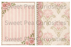 Shabby Chic, Pink, Paper, Floral, Papers, Junk Journal Product Image 2