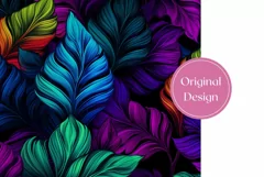 Neon Tropical Tumbler Sublimation Design, Floral Tumbler Product Image 2