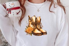 Gold Christmas Watercolor Clipart Sublimation, Christmas PNG Product Image 2