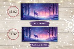 Magic Winter Mug Wrap, Forest Deer Coffee Cup Sublimation Product Image 2