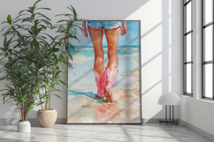 Watercolor Coastal Cowgirl Boots Beach Print Product Image 2