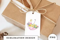 Watercolor Spring flowers umbrella png Product Image 2