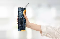 Black and golden roses watercolor tumbler wrap sublimation Product Image 2