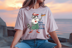 Red White and Feral ,Funny USA PNG Sublimation Design Product Image 2