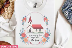 As for me and my house, PNG, Retro Church Sublimation Product Image 2