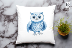Cute Blue Owl Clipart Sublimation PNG Product Image 2