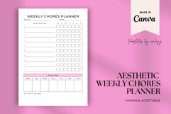 Aesthetic Weekly Chores Planner Template | Editable Canva Product Image 1
