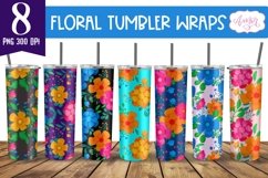 Floral spring tumbler wraps PNG for sublimation BUNDLE Product Image 1