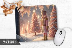Golden Accented Pink Nutcrackers in a Christmas Mouse Pad Product Image 1